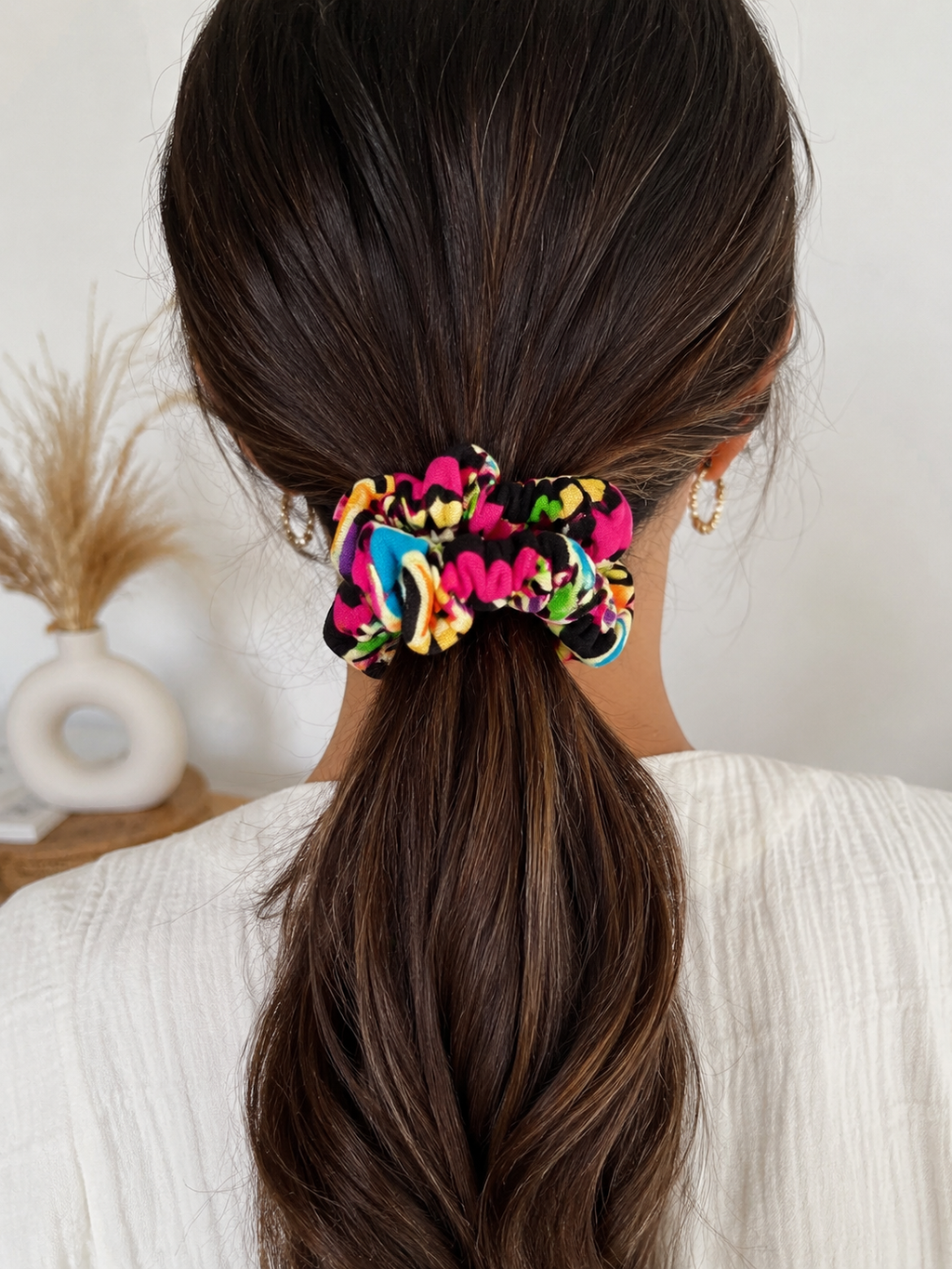 Chouchou Crunchy en Wax Africain Multicolore Fait Main