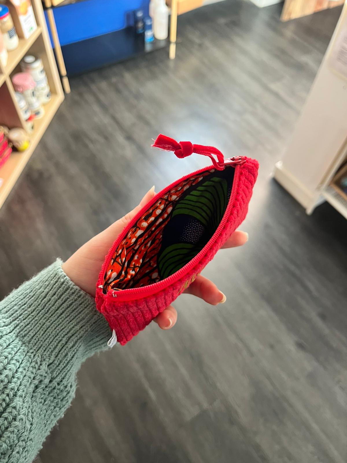Trousse velours rouge