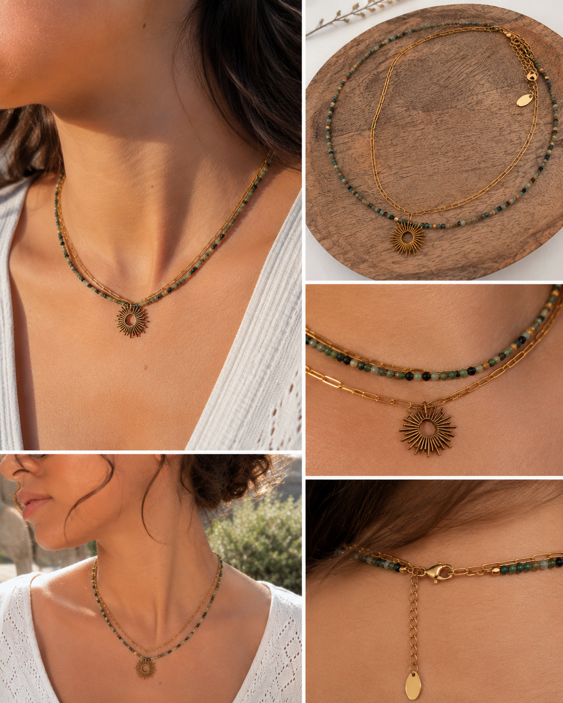 Collier double rang Soléa