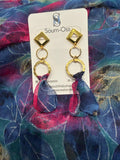 Boucles d’oreilles foulard en mousseline de soie