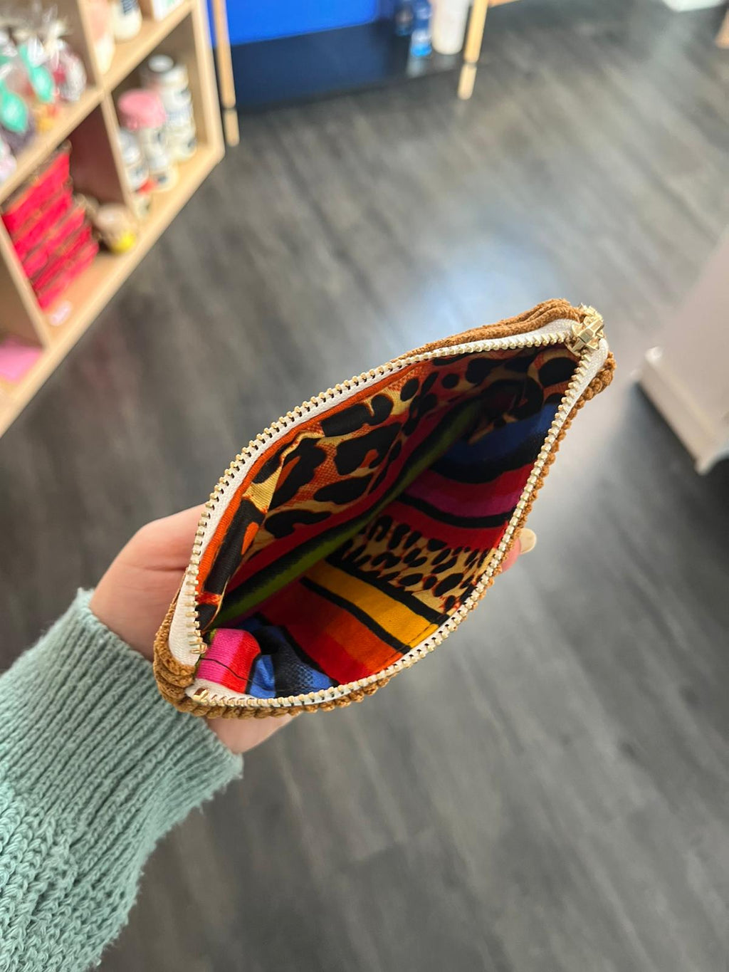 Trousse velours bronze