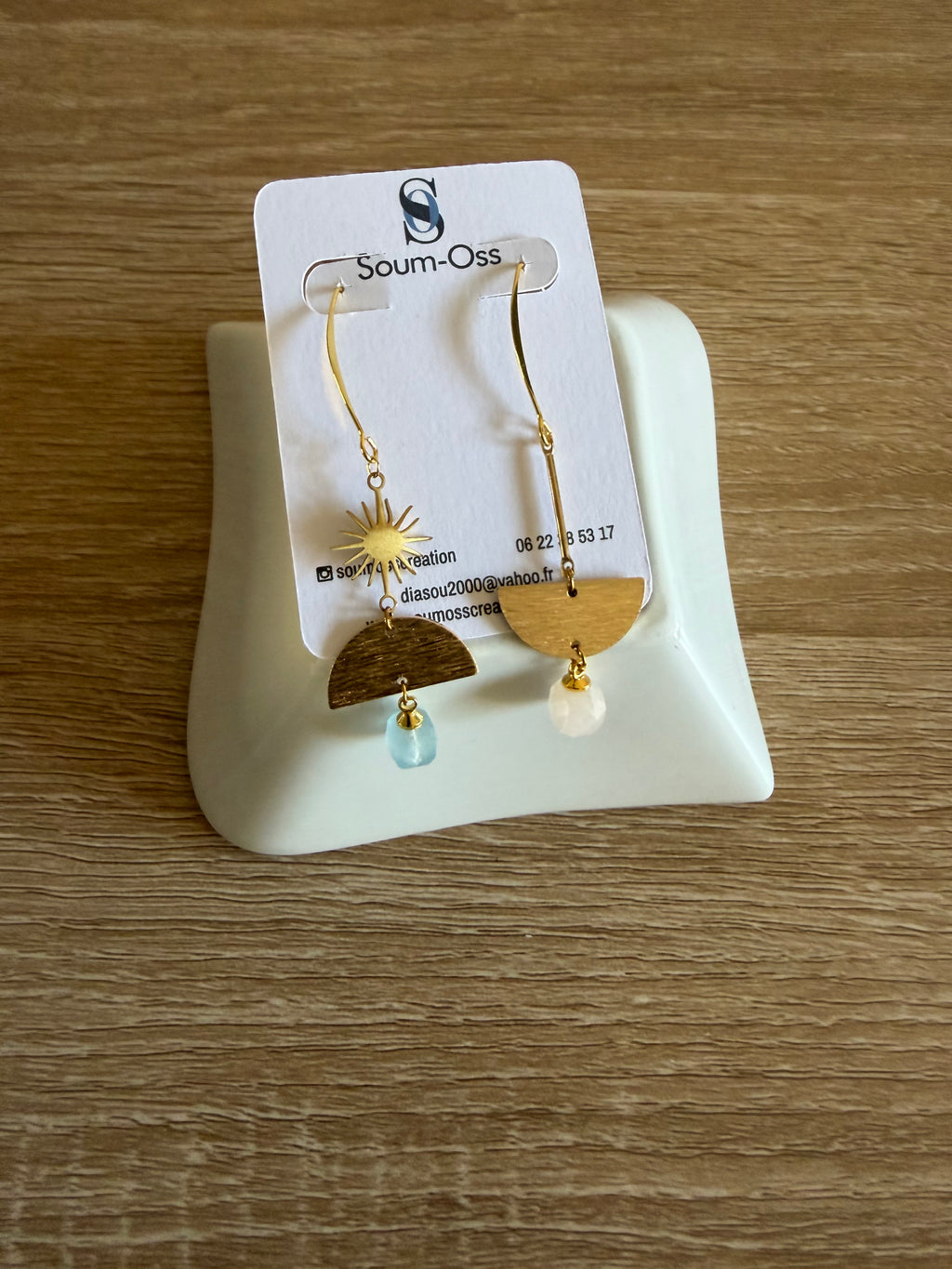 Boucles d’oreilles dépareillées Soléa