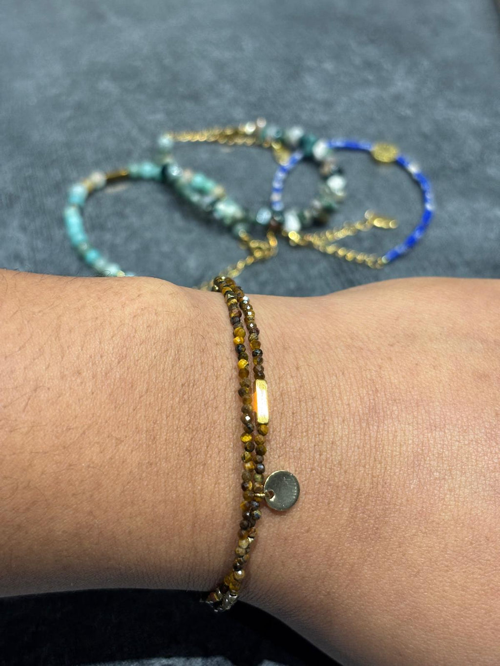 Bracelet multirang en pierre naturelle