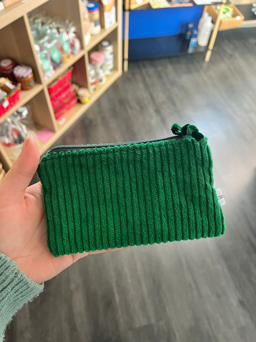 Trousse velours verte