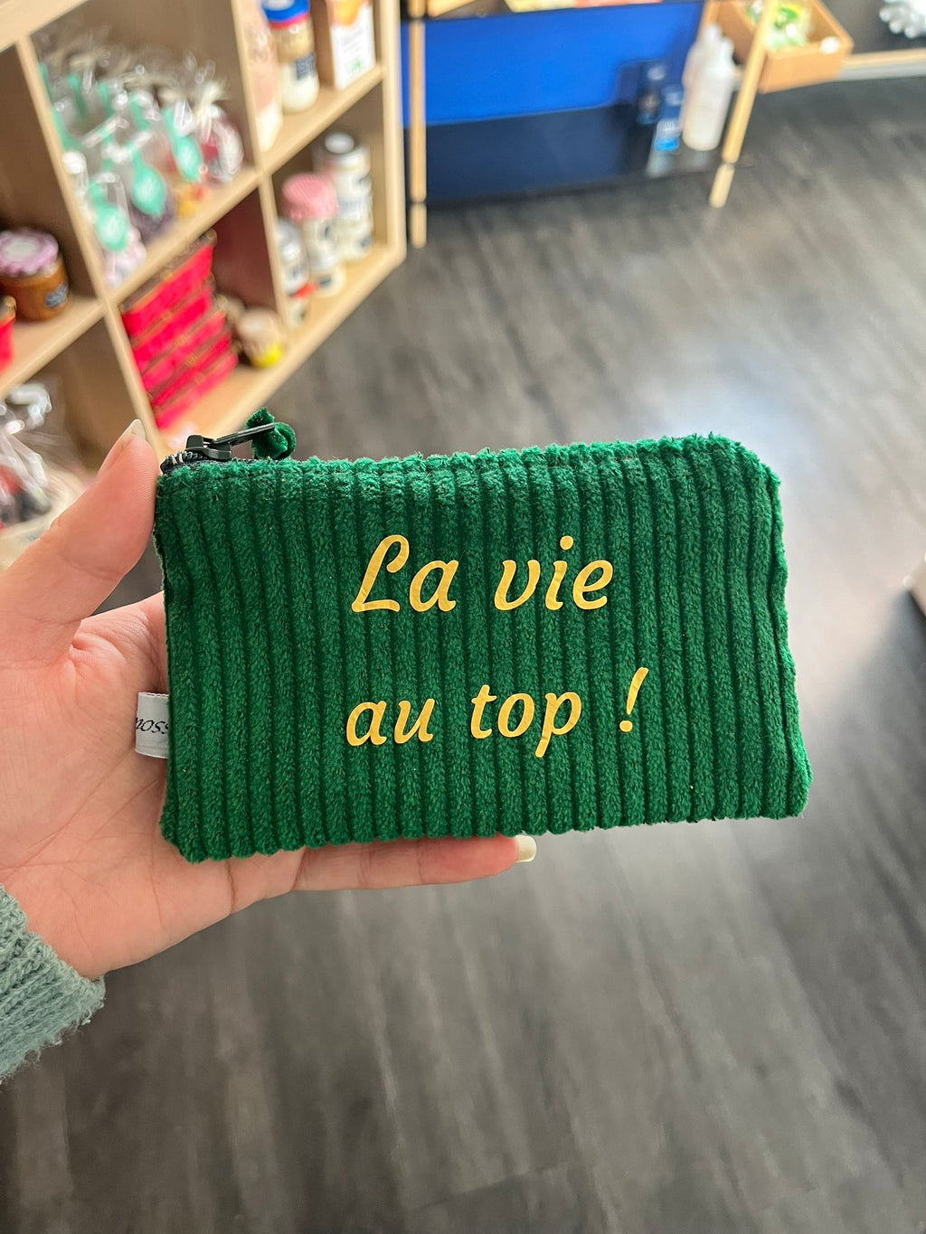 Trousse velours verte